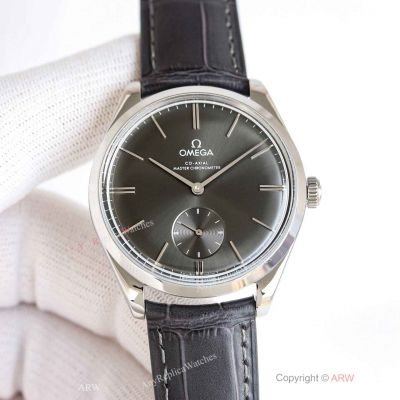 Swiss Copy Omega de Ville Tresor Master Chronometer 2834 Watches 40 Gray Dial Gray Leather Strap
